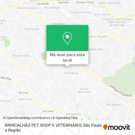 BRINCALHÃO PET SHOP E VETERINÁRIO mapa