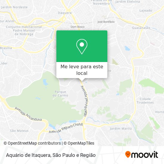 Aquário de Itaquera mapa