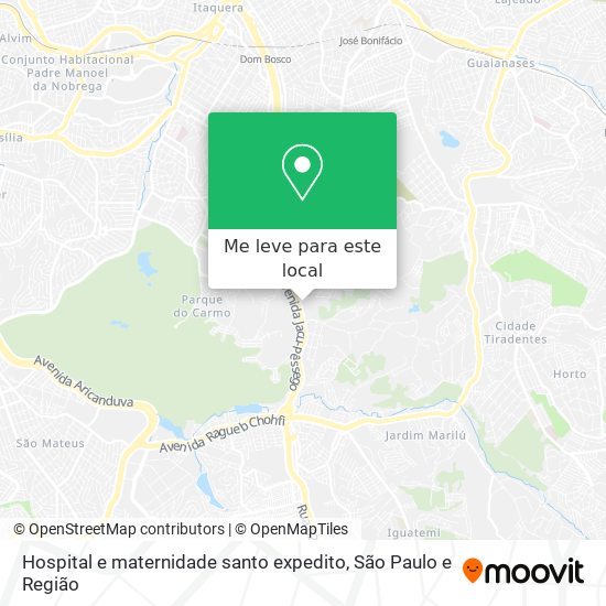 Hospital e maternidade santo expedito mapa