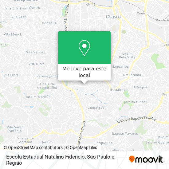 Escola Estadual Natalino Fidencio mapa