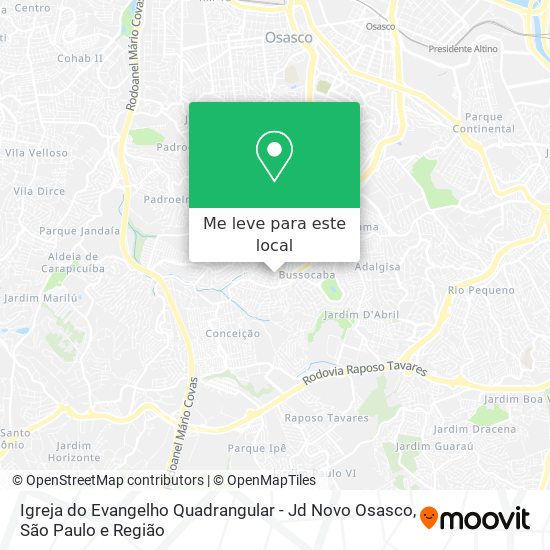 Igreja do Evangelho Quadrangular - Jd Novo Osasco mapa