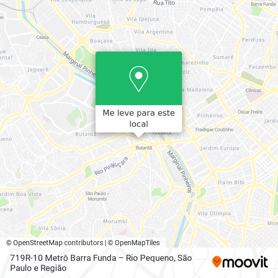 719R-10 Metrô Barra Funda – Rio Pequeno mapa