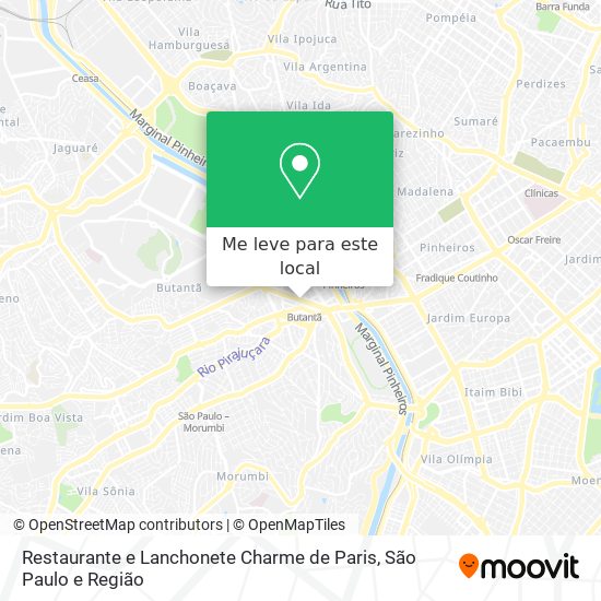 Restaurante e Lanchonete Charme de Paris mapa