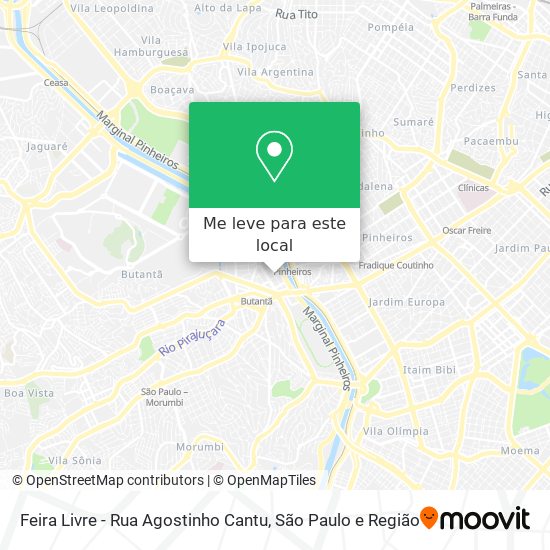 Feira Livre - Rua Agostinho Cantu mapa