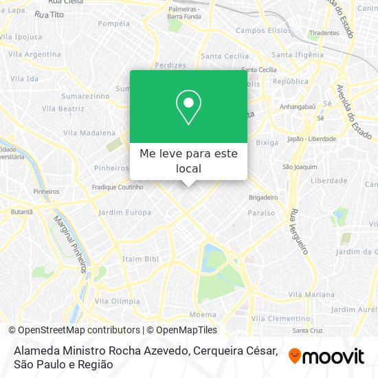 Alameda Ministro Rocha Azevedo, Cerqueira César mapa