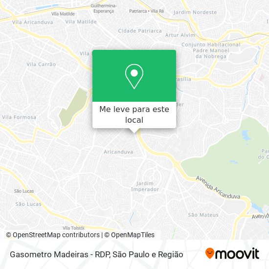 Gasometro Madeiras - RDP mapa