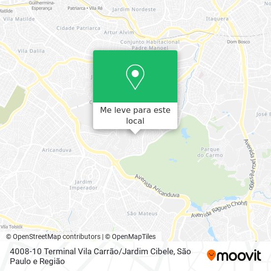 4008-10 Terminal Vila Carrão / Jardim Cibele mapa