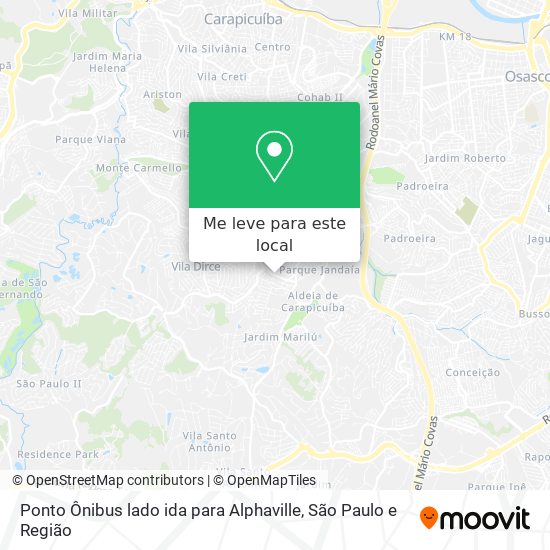 Ponto Ônibus lado ida para Alphaville mapa