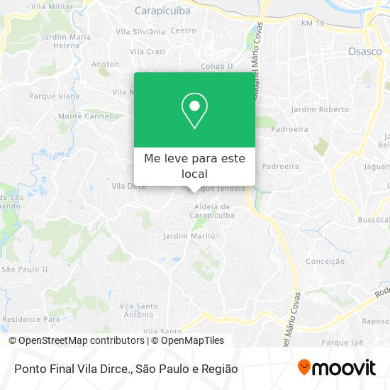 Ponto Final Vila Dirce. mapa