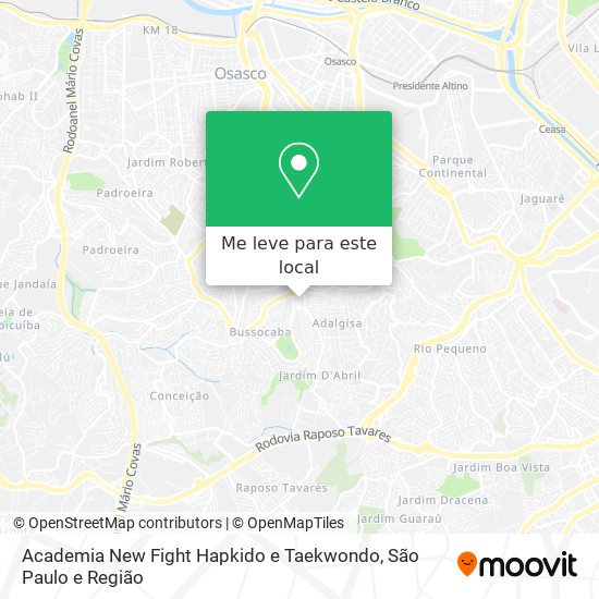 Academia New Fight Hapkido e Taekwondo mapa