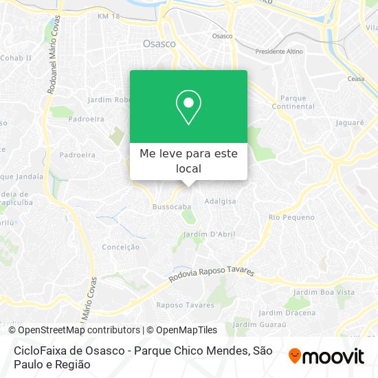 CicloFaixa de Osasco - Parque Chico Mendes mapa