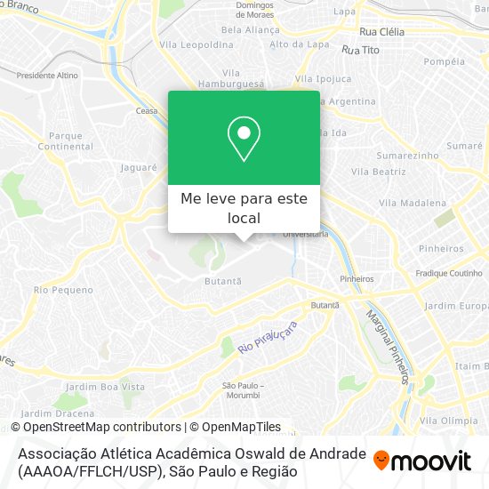 Associação Atlética Acadêmica Oswald de Andrade (AAAOA / FFLCH / USP) mapa