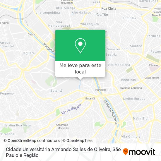 Cidade Universitária Armando Salles de Oliveira mapa