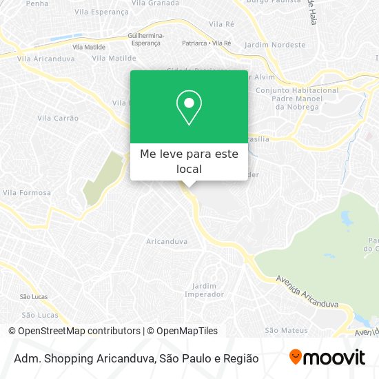 Adm. Shopping Aricanduva mapa