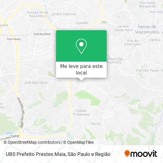 UBS Prefeito Prestes Maia mapa