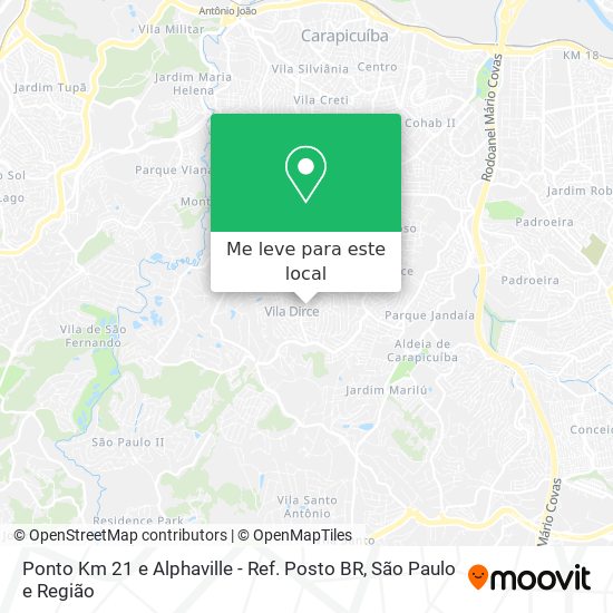 Ponto Km 21 e Alphaville - Ref. Posto BR mapa