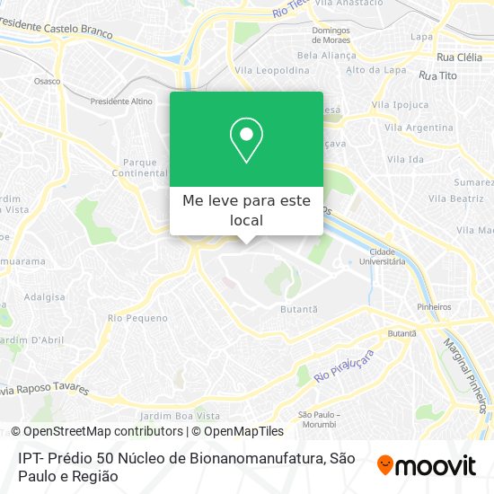 IPT- Prédio 50 Núcleo de Bionanomanufatura mapa