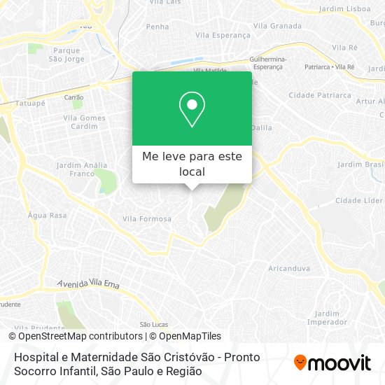 Hospital e Maternidade São Cristóvão - Pronto Socorro Infantil mapa