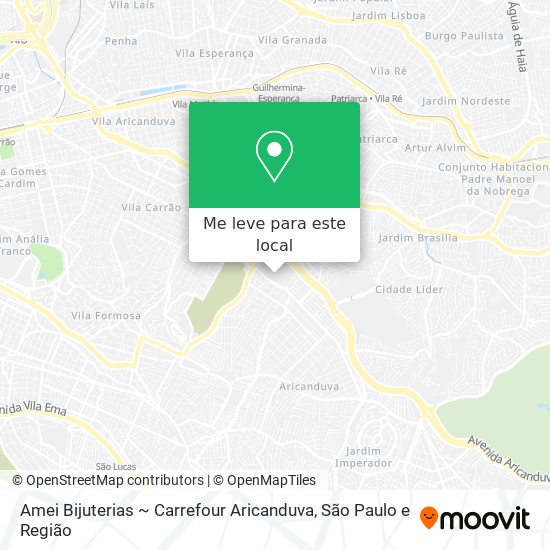 Amei Bijuterias ~ Carrefour Aricanduva mapa