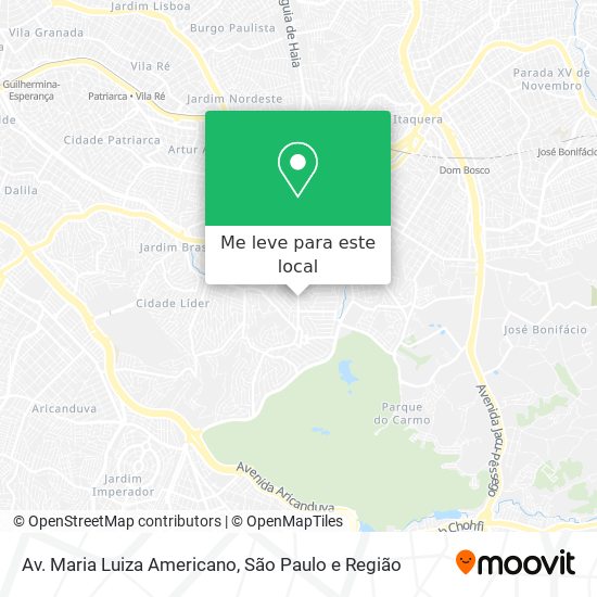 Av. Maria Luiza Americano mapa