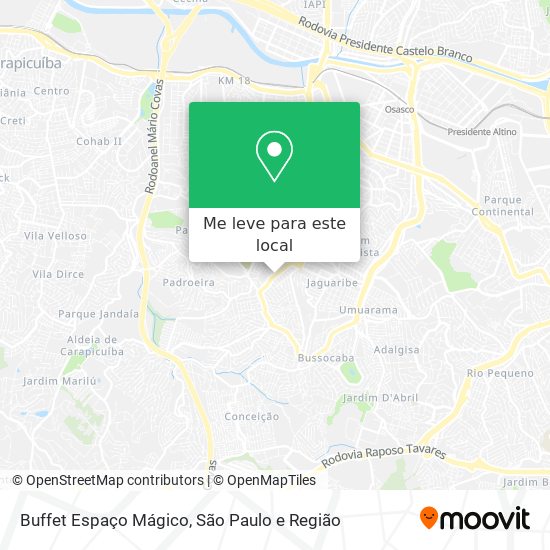 Buffet Espaço Mágico mapa