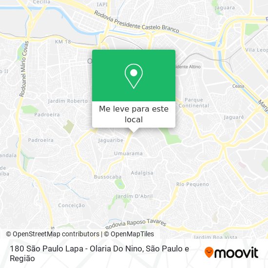 180 São Paulo Lapa - Olaria Do Nino mapa