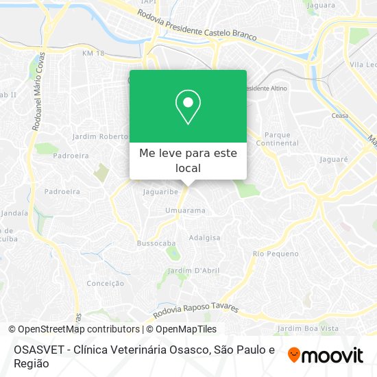 OSASVET - Clínica Veterinária Osasco mapa