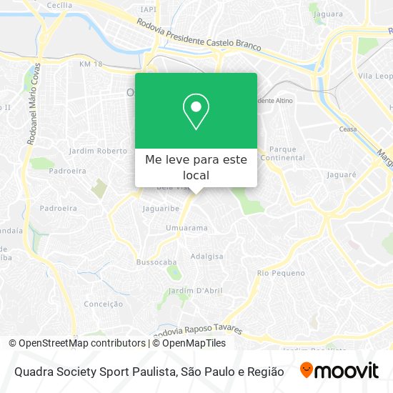 Quadra Society Sport Paulista mapa