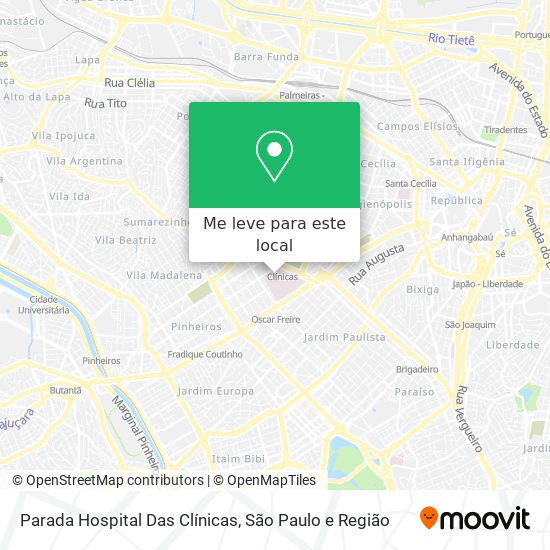 Parada Hospital Das Clínicas mapa