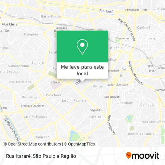 Rua Itararé mapa
