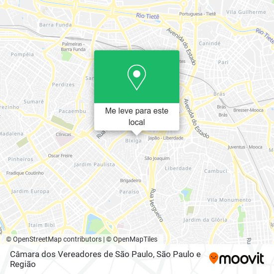 Câmara dos Vereadores de São Paulo mapa