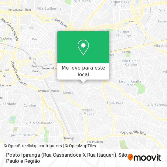 Posto Ipiranga (Rua Cassandoca X Rua Itaqueri) mapa