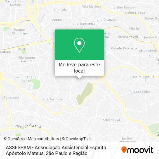 ASSESPAM - Associação Assistencial Espírita Apóstolo Mateus mapa