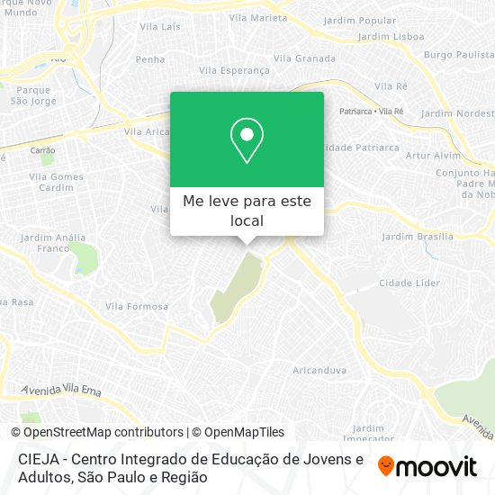 CIEJA - Centro Integrado de Educação de Jovens e Adultos mapa