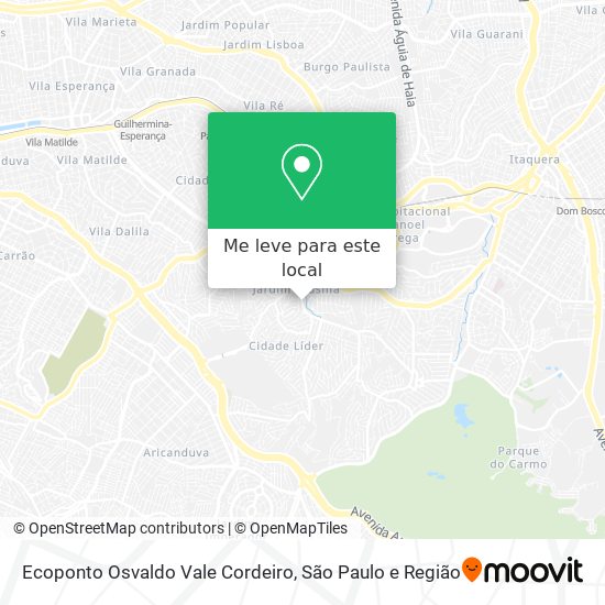 Ecoponto Osvaldo Vale Cordeiro mapa