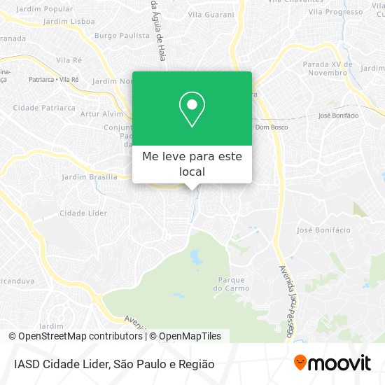 IASD Cidade Lider mapa