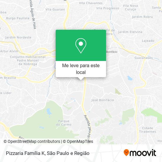 Pizzaria Família K mapa