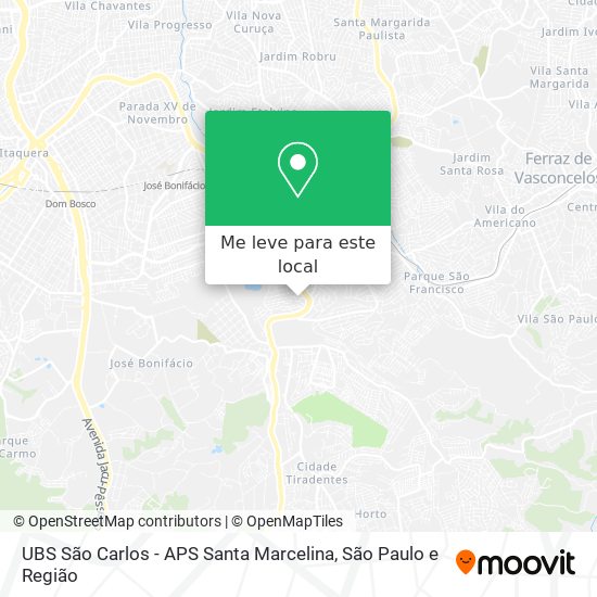 UBS São Carlos - APS Santa Marcelina mapa