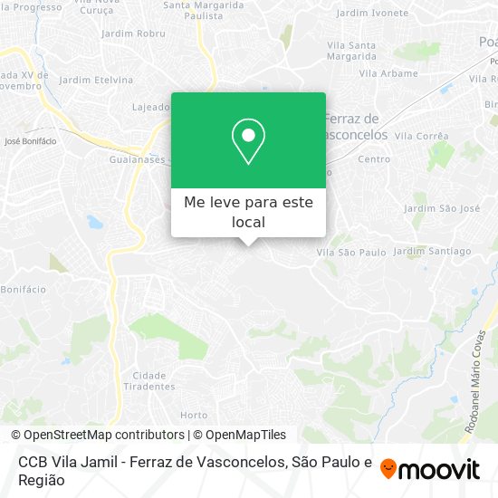 CCB Vila Jamil - Ferraz de Vasconcelos mapa