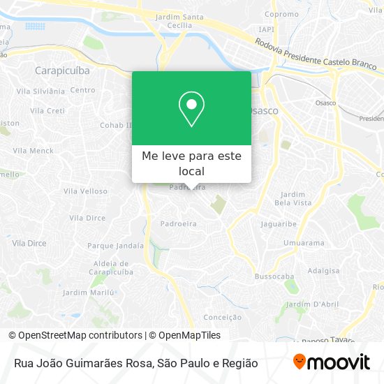 Rua João Guimarães Rosa mapa