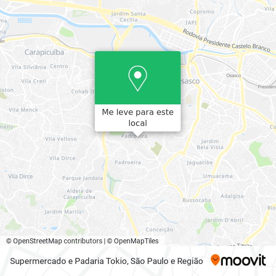 Supermercado e Padaria Tokio mapa