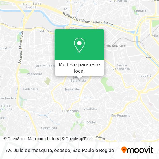 Av. Julio de mesquita, osasco mapa
