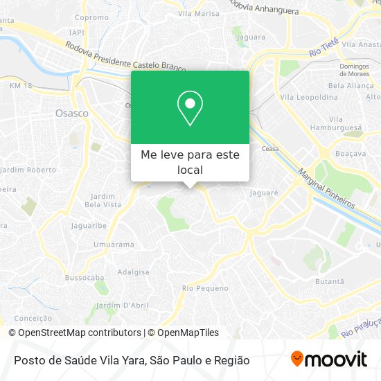 Posto de Saúde Vila Yara mapa