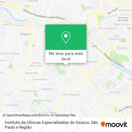 Instituto de Clinicas Especializadas de Osasco mapa