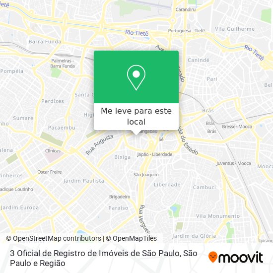 3 Oficial de Registro de  Imóveis de São Paulo mapa