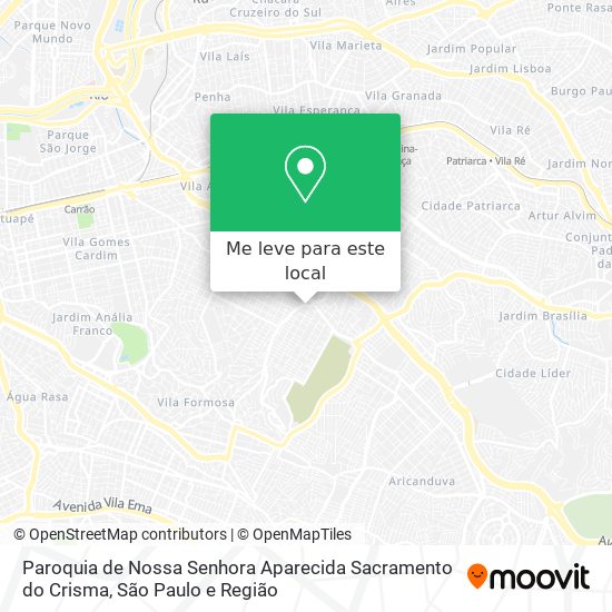 Paroquia de Nossa Senhora Aparecida Sacramento do Crisma mapa