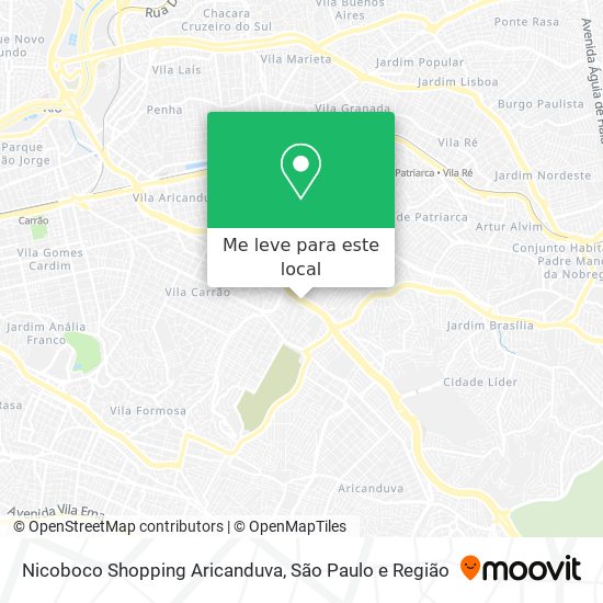Nicoboco Shopping Aricanduva mapa