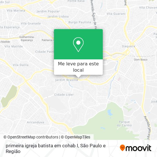 primeira igreja batista em cohab I mapa