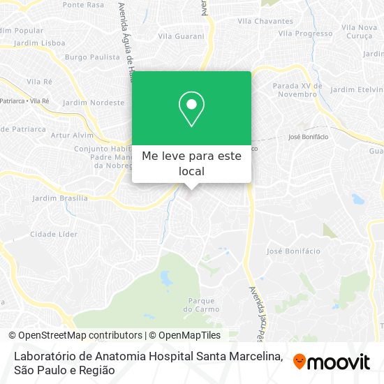 Laboratório de Anatomia Hospital Santa Marcelina mapa