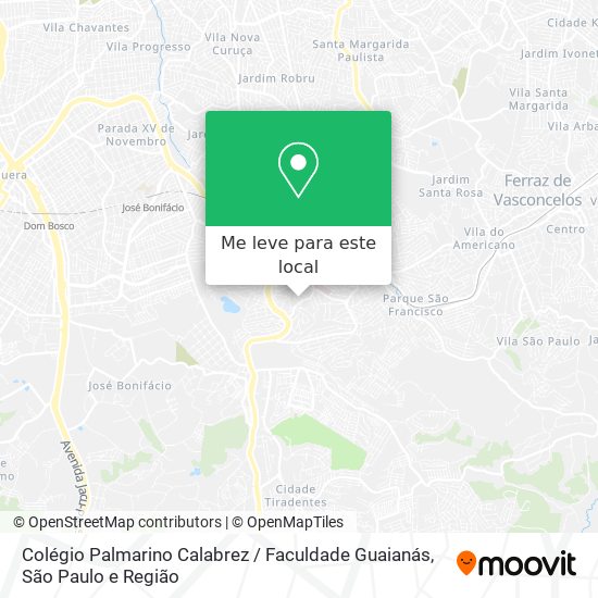 Colégio Palmarino Calabrez / Faculdade Guaianás mapa